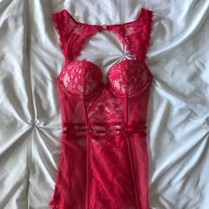 NWOT Victoria’s Secret High Neck Red Bustier | 34B
